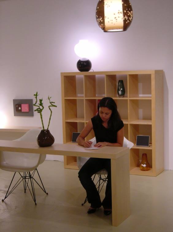 Inside F2 Lab with lighting and vessels on display