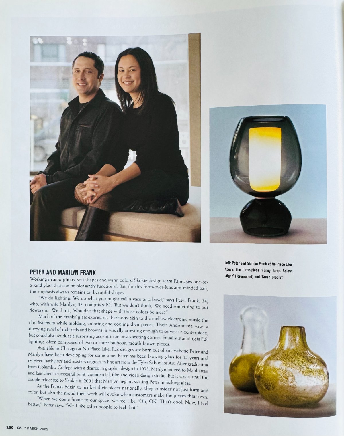 F2 press, CS, March 2005: Peter and Marilyn Frank feature