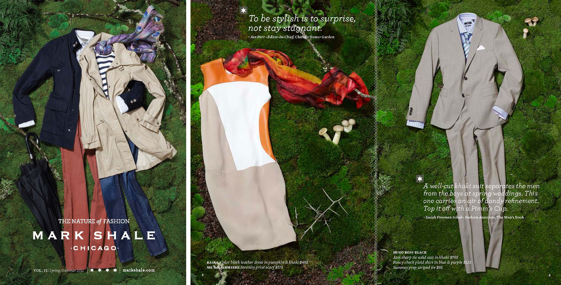 Mark Shale seasonal catalogue cover and spread