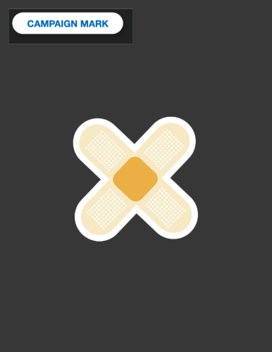 Crossed bandage campaign mark