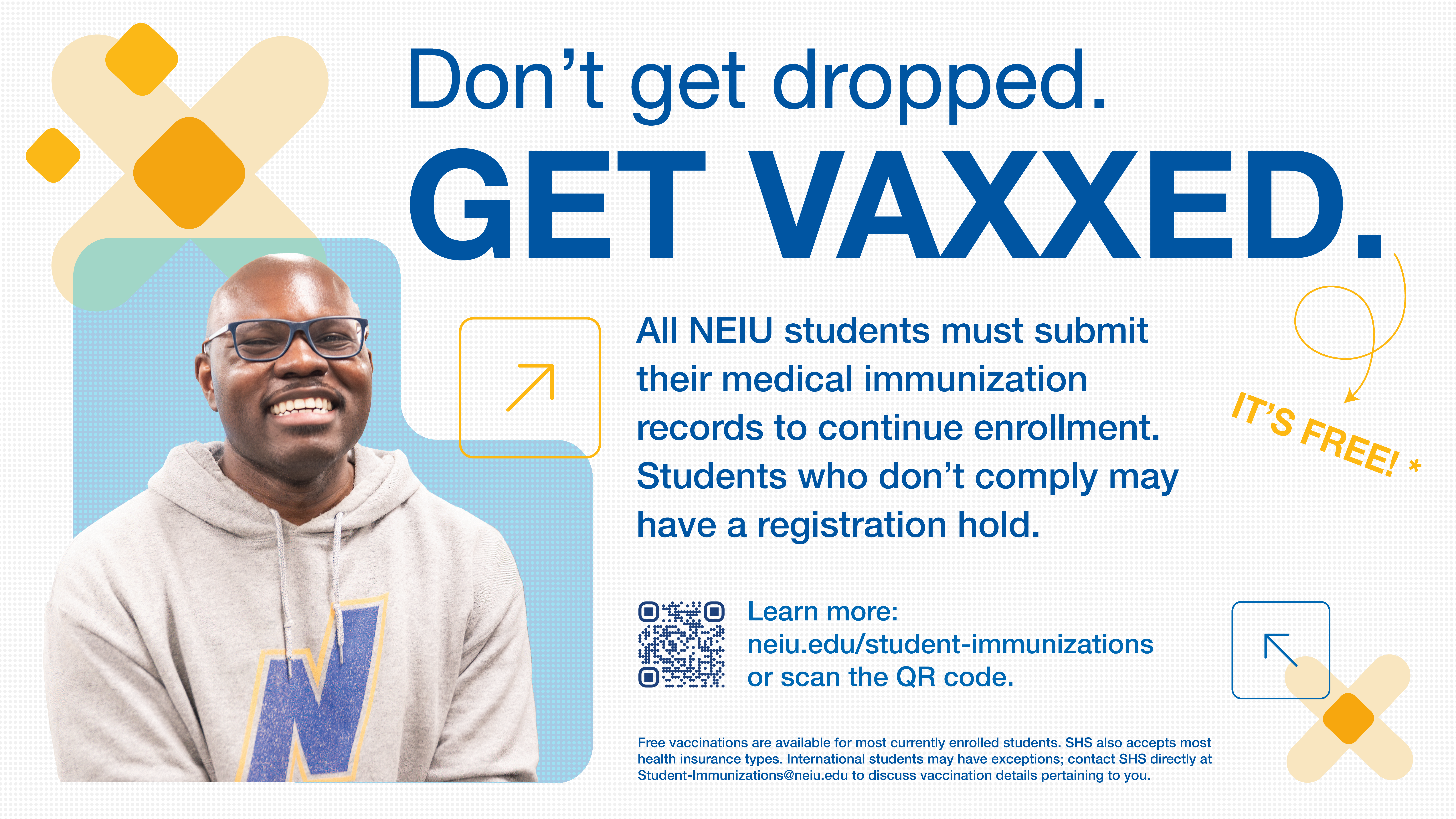 Don't get dropped. Get vaxxed! digital screen layout